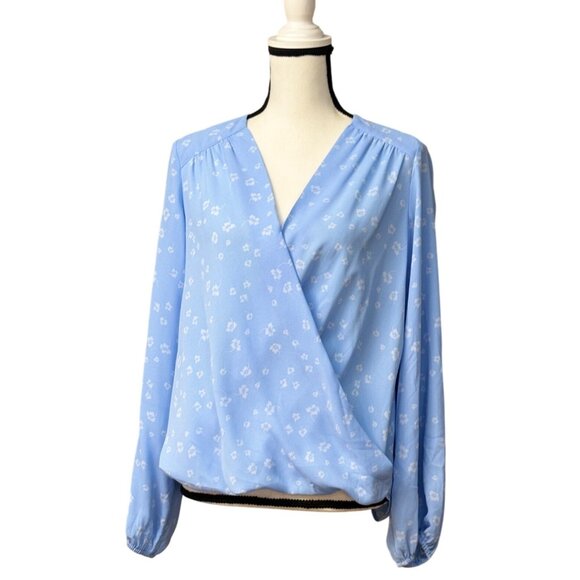 INC International Concepts Women's Printed Surplice Top, Bridget Ditsy, Sz. S - Picture 2 of 12